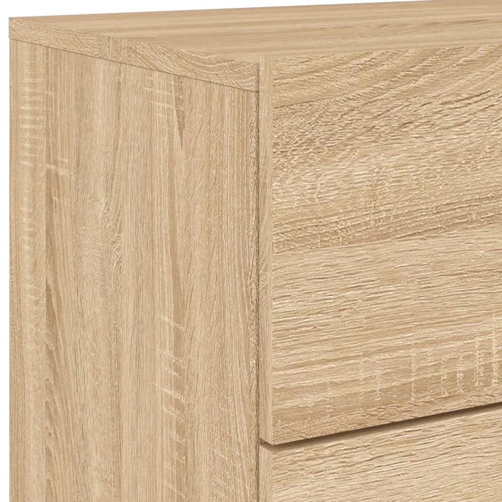 Väggmonterade sängbord med LED-lampor 2 st sonoma-ek