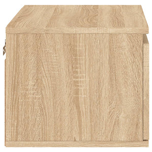 Väggmonterade sängbord med LED-lampor 2 st sonoma-ek