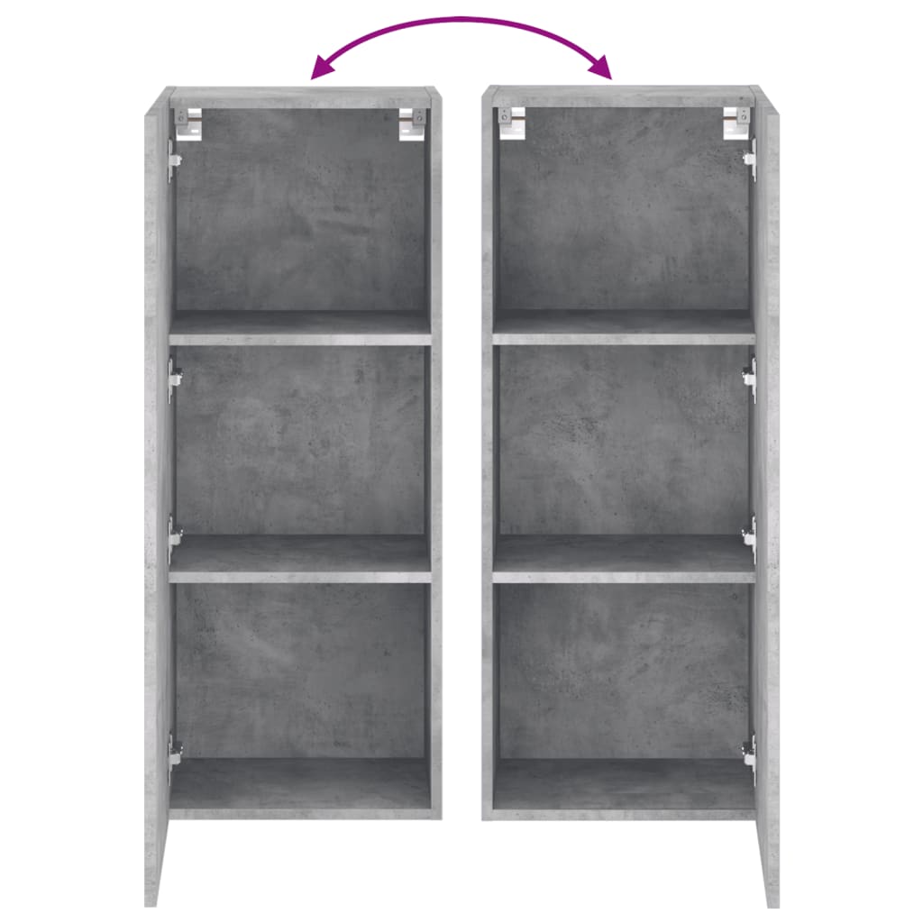 Väggmonterad tv-bänk betonggrå 40,5x30x102 cm konstruerat trä