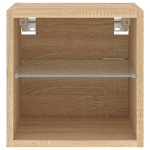Väggmonterade tv-bänkar LED 2 st sonoma-ek 30x28,5x30 cm
