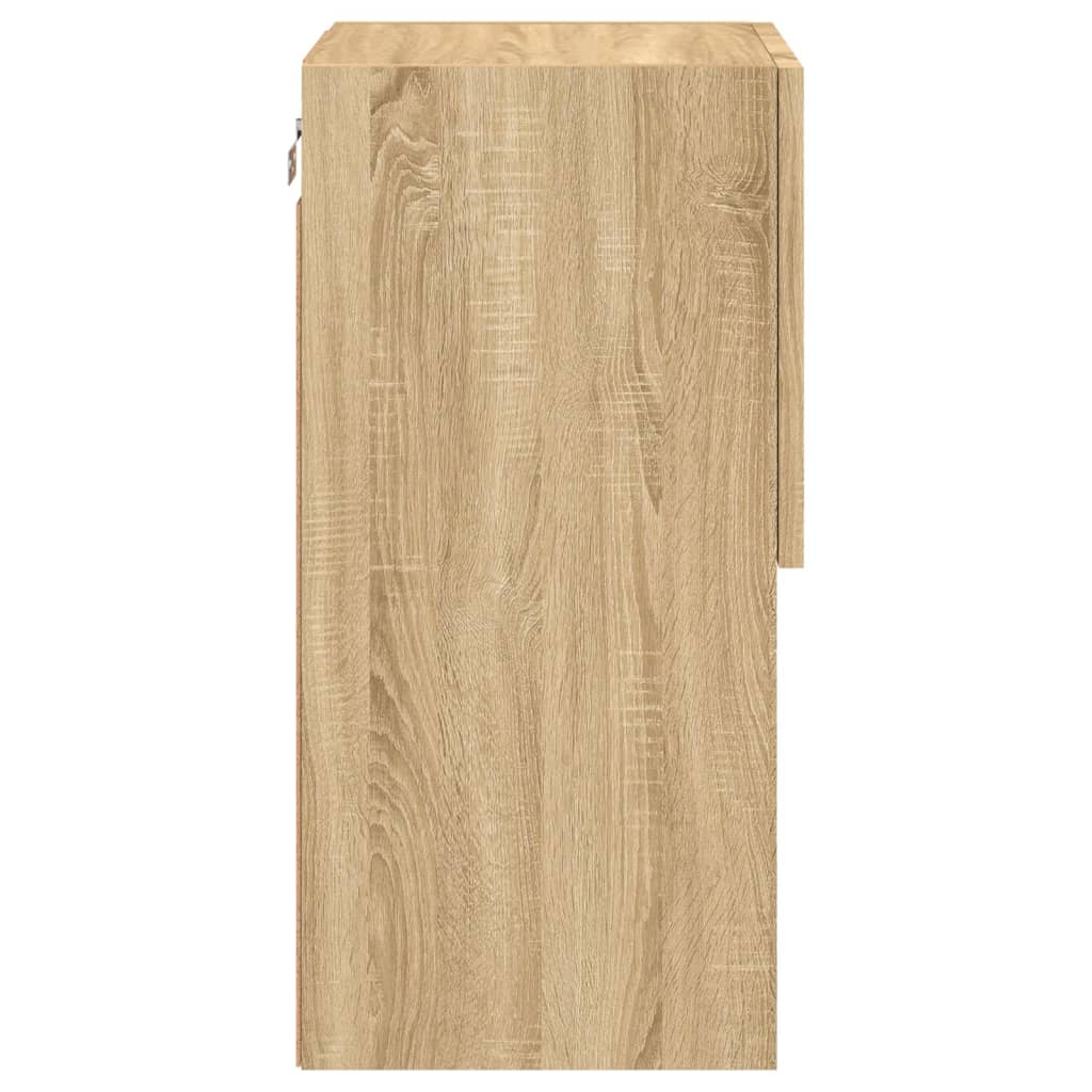 Tv-bänk med LED-belysning 2 st sonoma-ek 30,5x30x60 cm