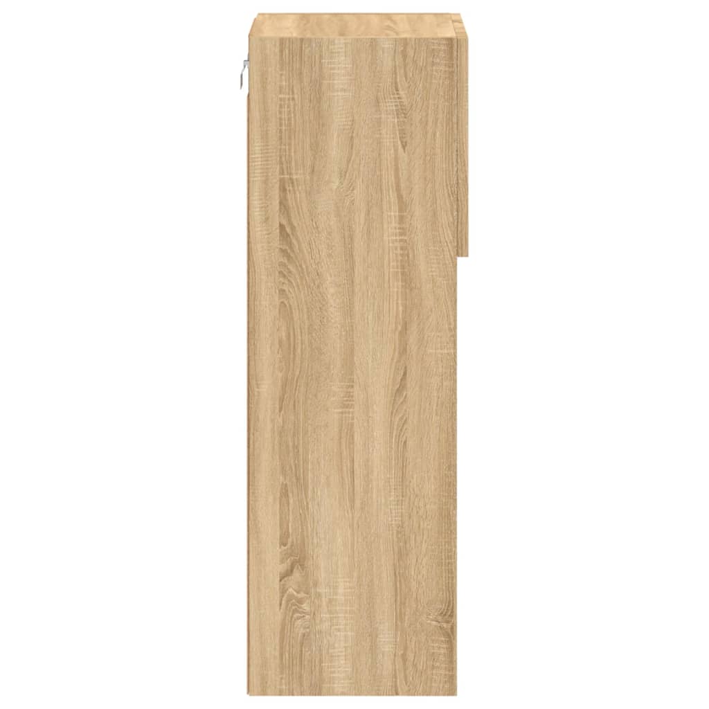 TV-bänk med LED-belysning 2 st sonoma-ek 30,5x30x90 cm