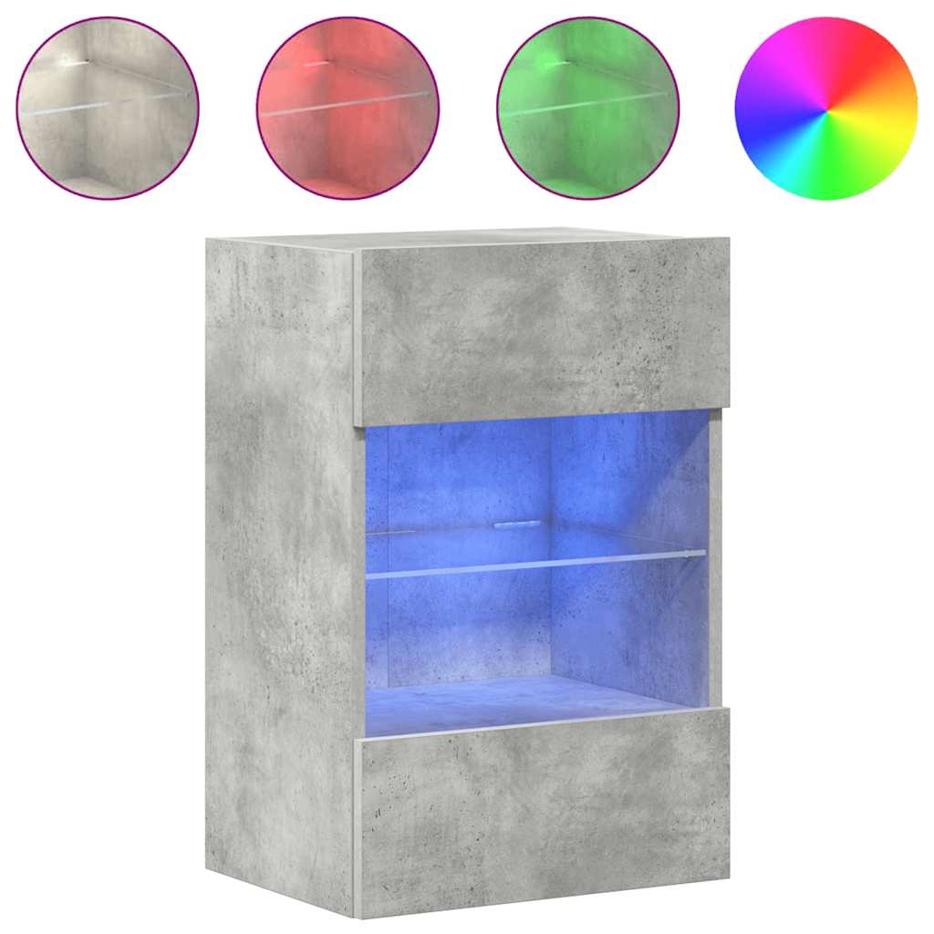 Nástenné skrinky s LED osvetlením pre TV 2 st betonggrå 40x30x60,5 cm