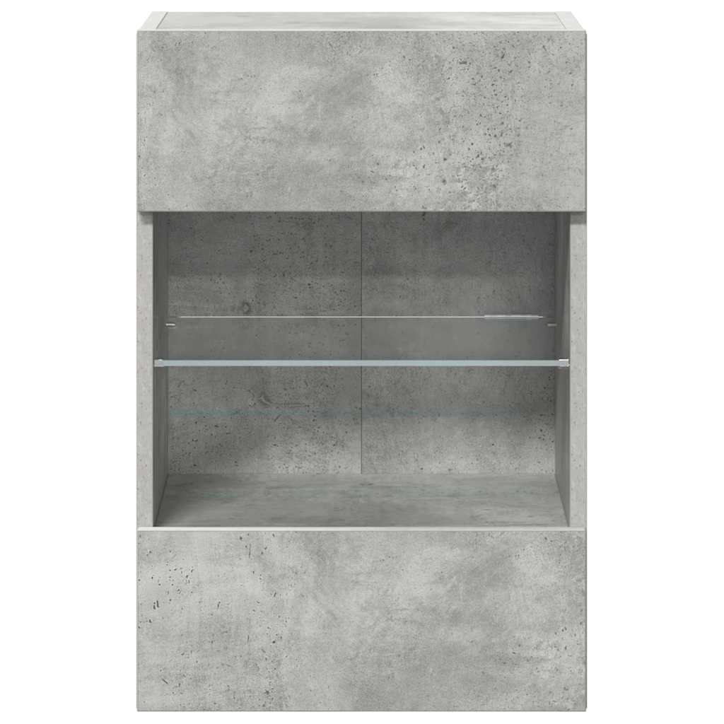 Nástenné skrinky s LED osvetlením pre TV 2 st betonggrå 40x30x60,5 cm