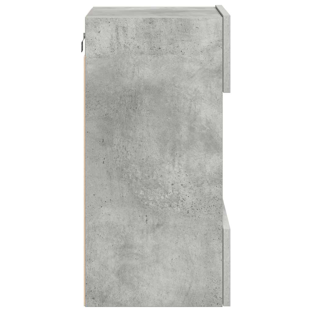 Nástenné skrinky s LED osvetlením pre TV 2 st betonggrå 40x30x60,5 cm