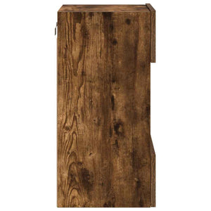 Nástenné skrinky s LED osvetlením pre TV 2 st rökfärgad ek 40x30x60,5 cm