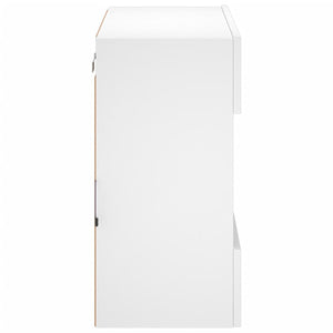 Väggmonterad tv-bänk LED vit 58,5x30x60,5 cm