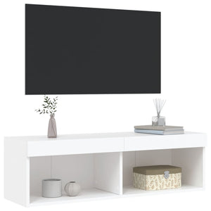 Tv-bänk med LED-belysning vit 100x30x30 cm