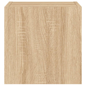 Väggmonterad tv-bänk LED 2 st sonoma-ek 30,5x35x30 cm