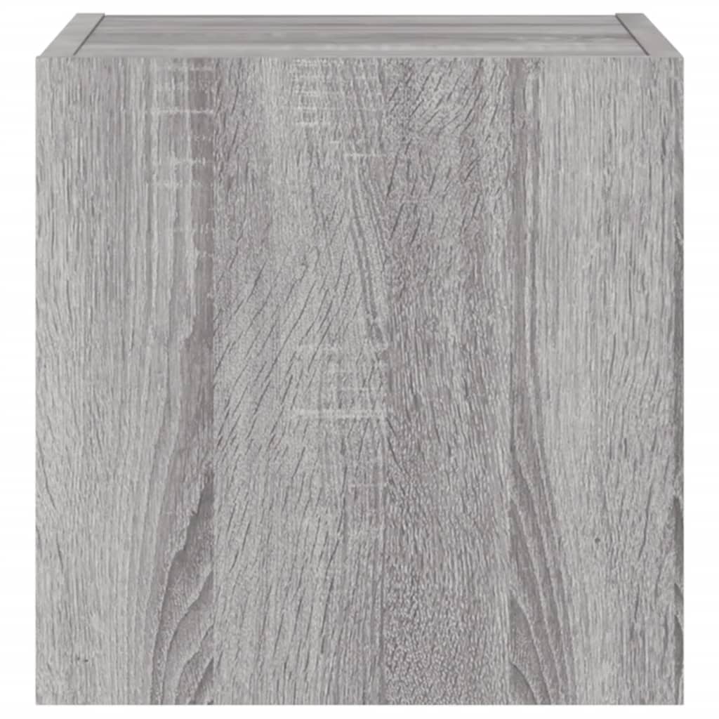 Väggmonterad tv-bänk LED 2 st grå sonoma 30,5x35x30 cm