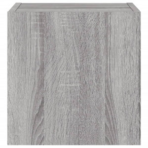 Väggmonterad tv-bänk LED 2 st grå sonoma 30,5x35x30 cm