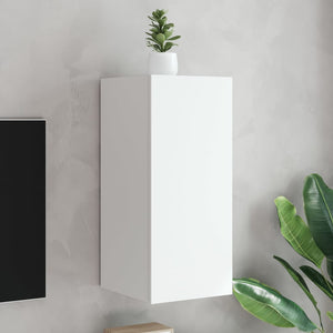 Väggmonterad tv-bänk LED vit 30,5x35x70 cm