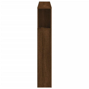 Sänggavel LED brun ek 140x18,5x103,5 cm konstruerat trä