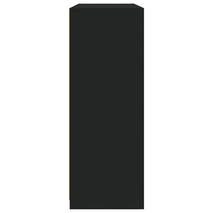 Skänkar med LED-belysning 3 st svart konstruerat trä