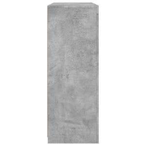 Skänkar med LED-belysning 3 st betonggrå konstruerat trä