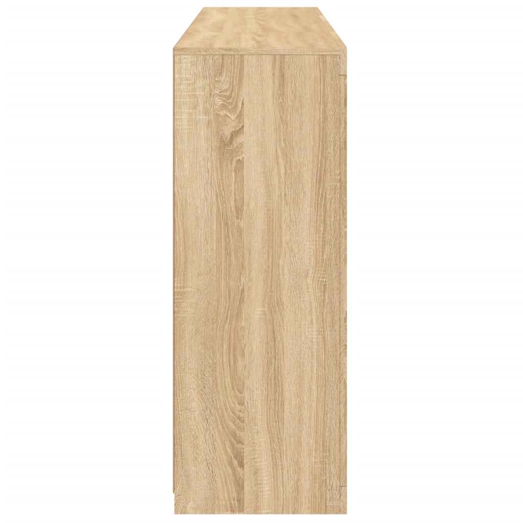 Skänkar med LED-belysning 3 st sonoma-ek konstruerat trä