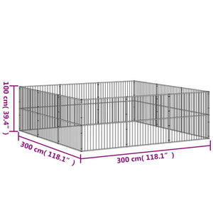 Hundhage 12 paneler svart galvaniserat stål