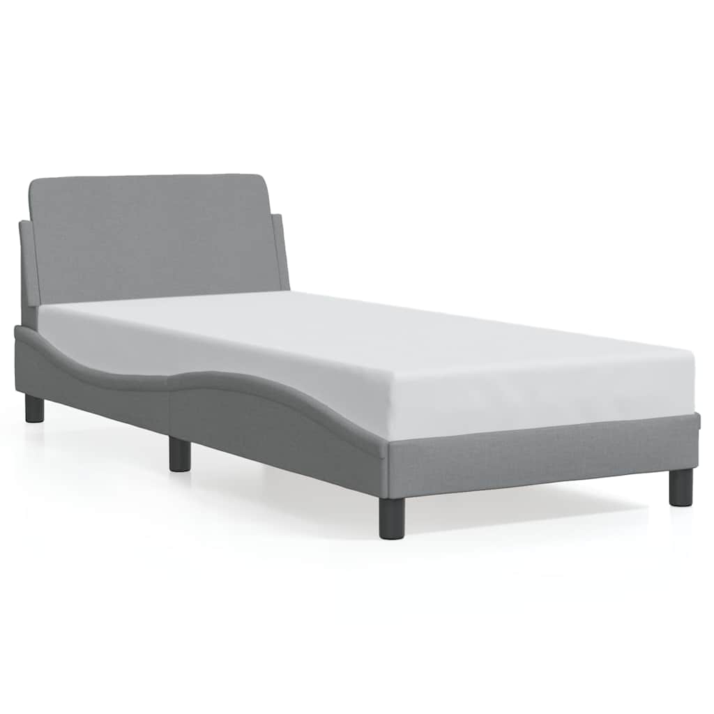 Bed Frame "Dover" Light Grey 80x200 cm Fabric