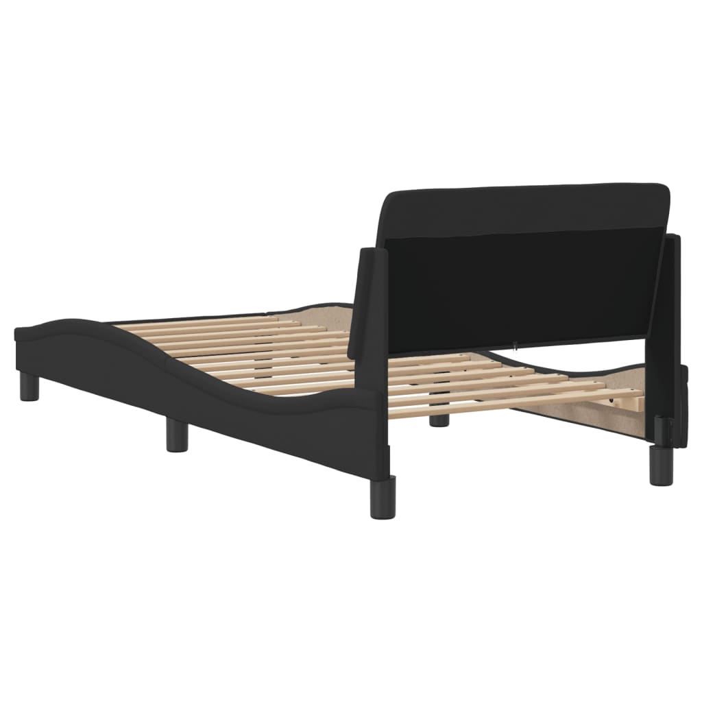 Bed Frame with Headboard "Dover" Black 80x200 cm Fabric
