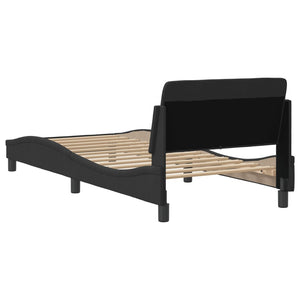 Bed Frame with Headboard "Dover" Black 80x200 cm Velvet