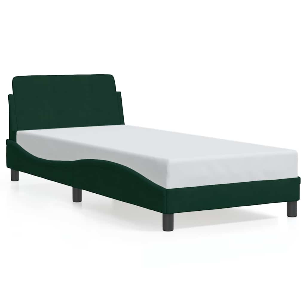 Bed Frame "Dover" Dark Green 80x200 cm Velvet