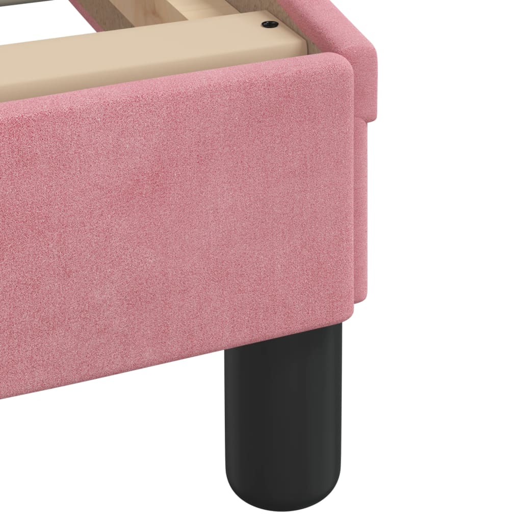 Bed Frame with Headboard "Dover" Pink 80x200 cm Velvet