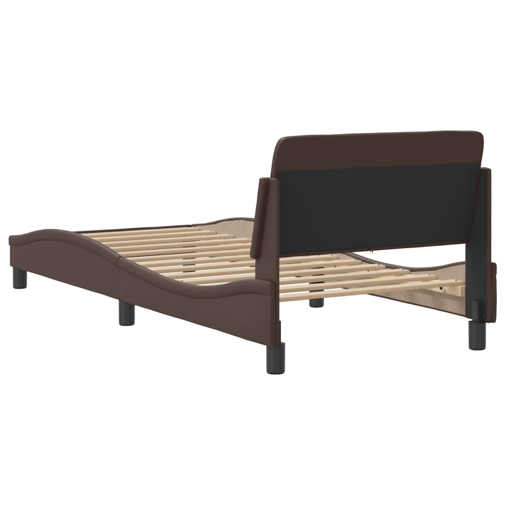 Bed Frame "Dover" Brown 80x200 cm Faux Leather