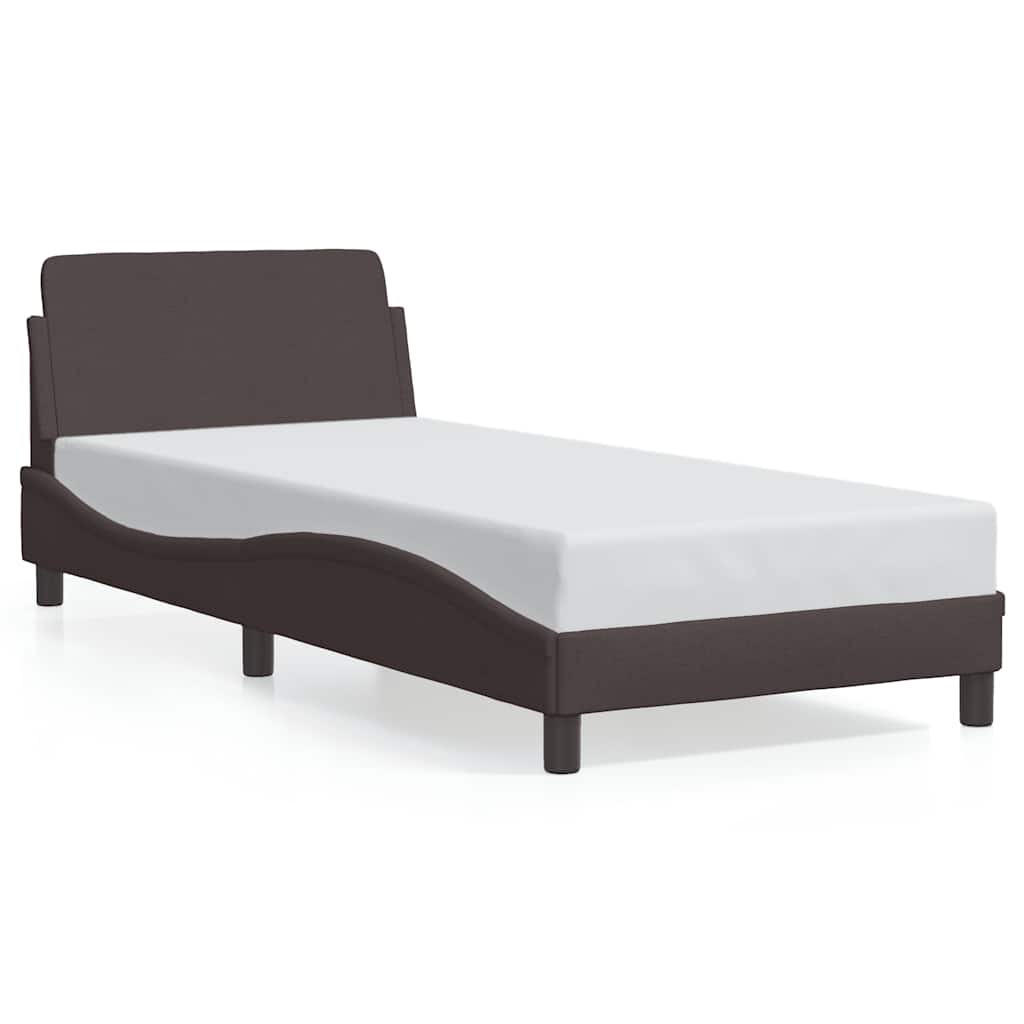 Bed Frame "Dover" Dark Brown 90x190 cm Fabric