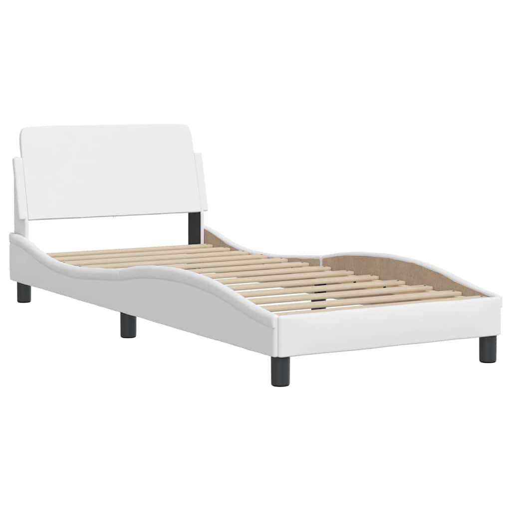 Bed Frame "Dover" White 90x190 cm Faux Leather