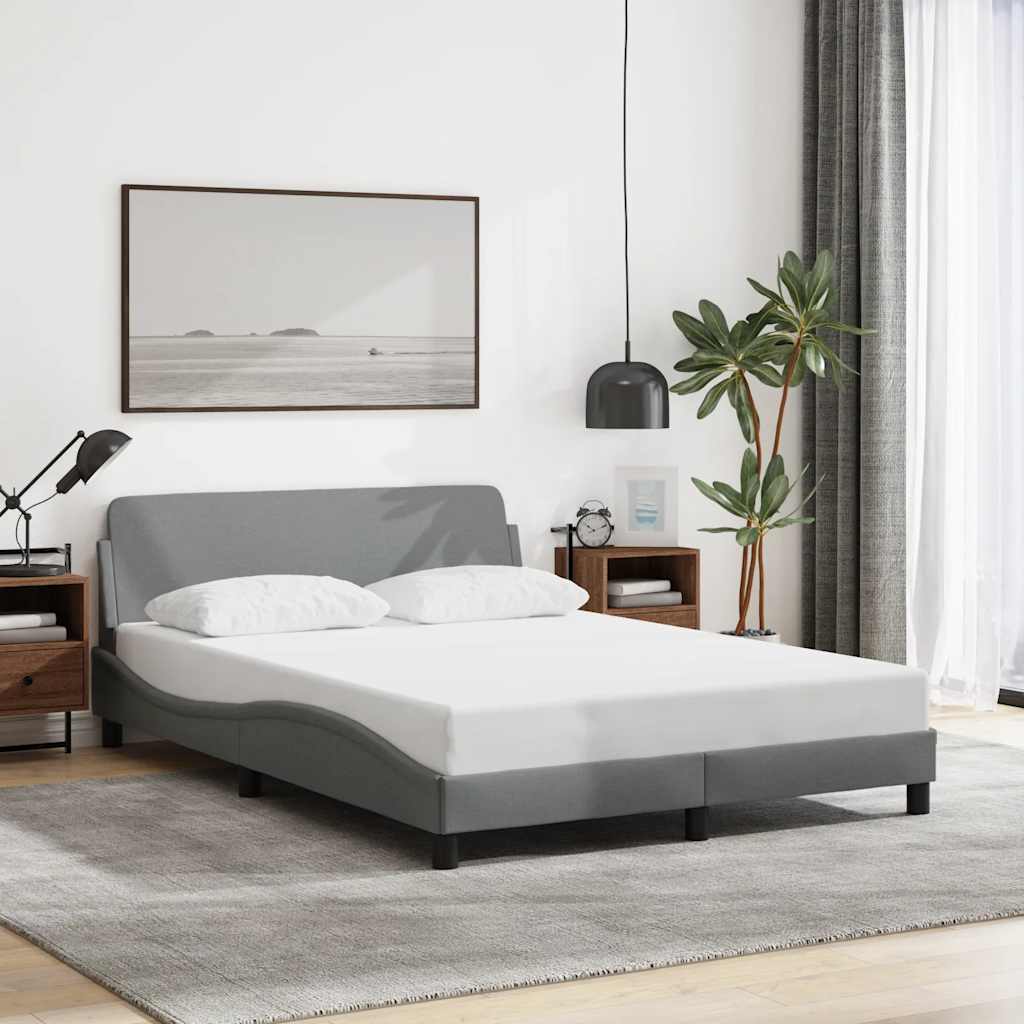 Bed Frame "Dover" Light Grey 120x200 cm Fabric