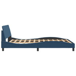 Bed Frame with Headboard "Dover" Blue 120x200 cm Fabric
