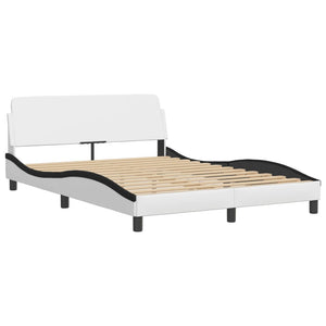 Bed Frame "Dover" White&Black 120x200 cm Faux Leather