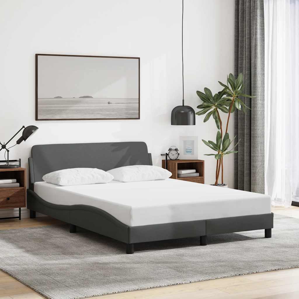Bed Frame "Dover" Dark Grey 140x200 cm Fabric