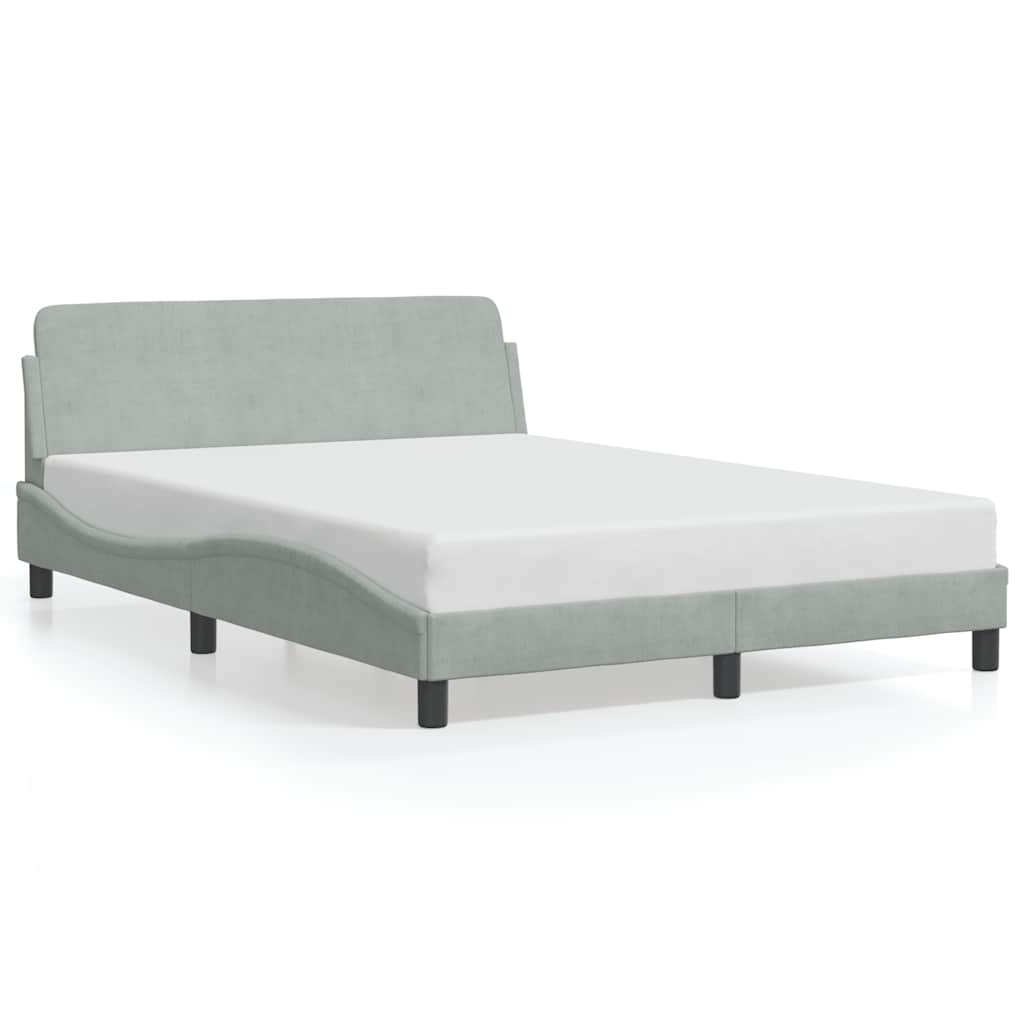 Bed Frame "Dover" Light Grey 140x200 cm Velvet