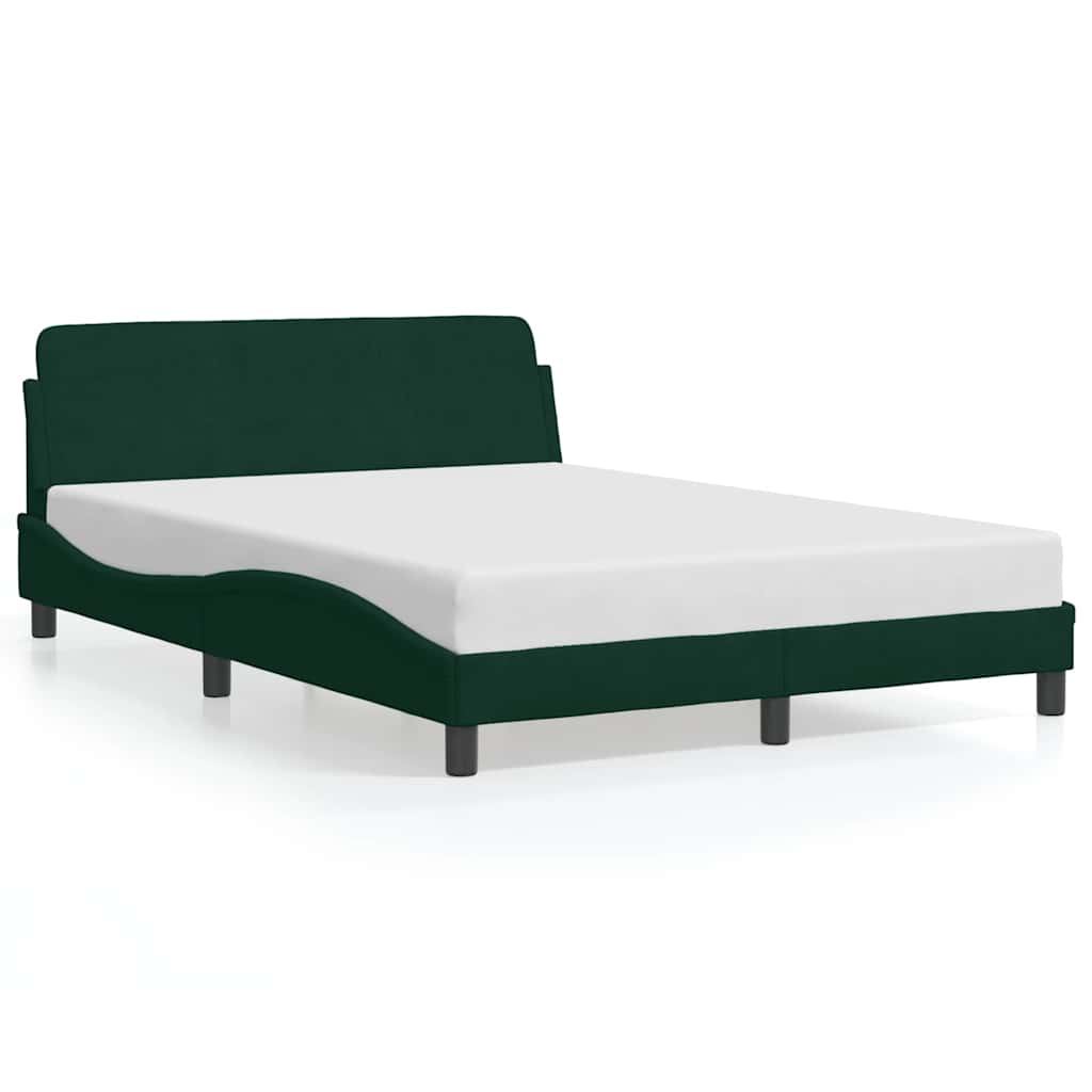 Bed Frame "Dover" Dark Green 140x200 cm Velvet