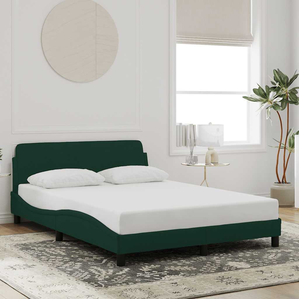 Bed Frame "Dover" Dark Green 140x200 cm Velvet