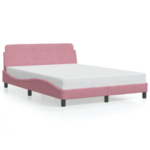 Bed Frame with Headboard "Dover" Pink 140x200 cm Velvet