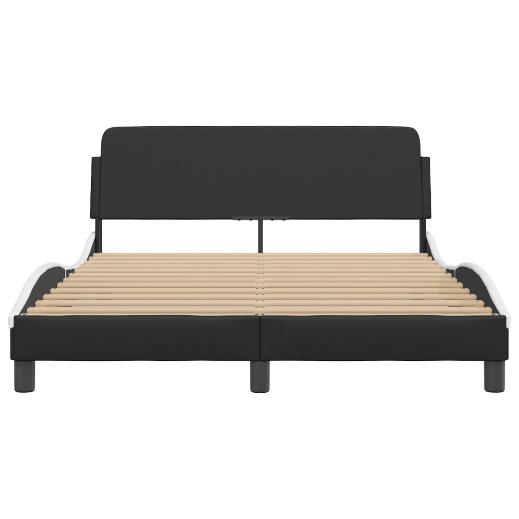 Bed Frame "Dover" Black&White 140x200 cm Faux Leather