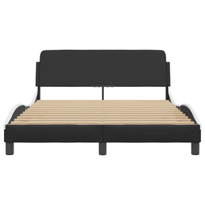 Bed Frame "Dover" Black&White 140x200 cm Faux Leather