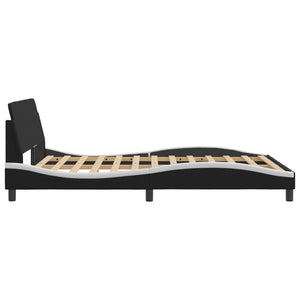 Bed Frame "Dover" Black&White 140x200 cm Faux Leather