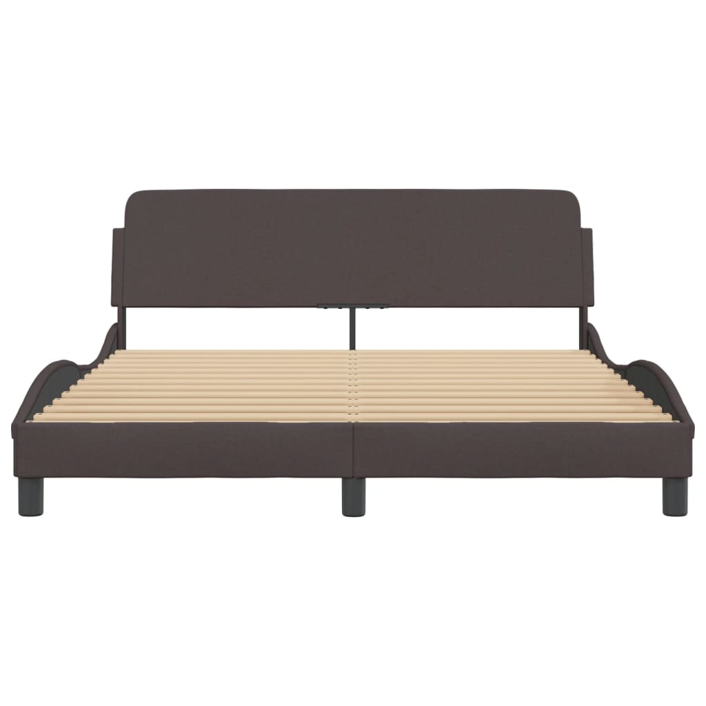 Bed Frame "Dover" Dark Brown 160x200 cm Fabric