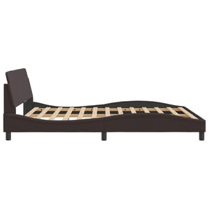 Bed Frame "Dover" Dark Brown 160x200 cm Fabric