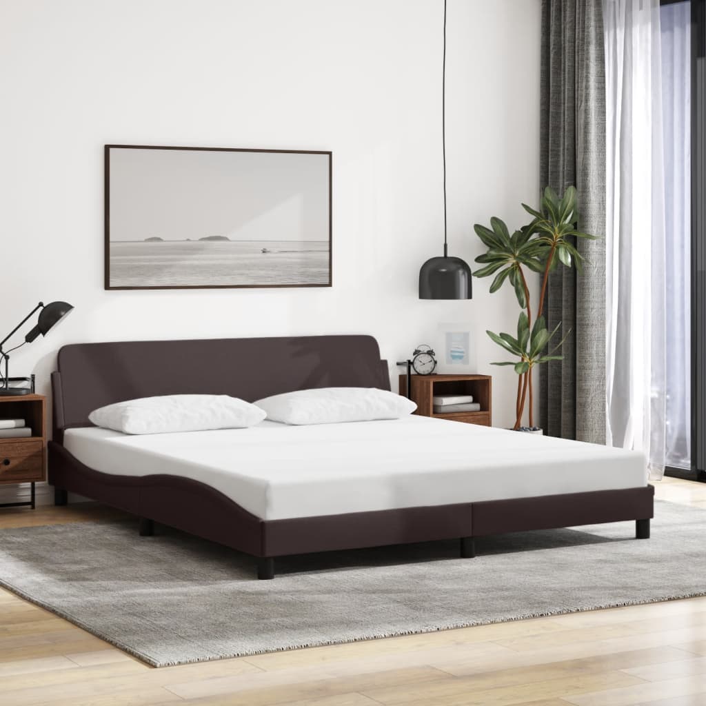 Bed Frame "Dover" Dark Brown 160x200 cm Fabric