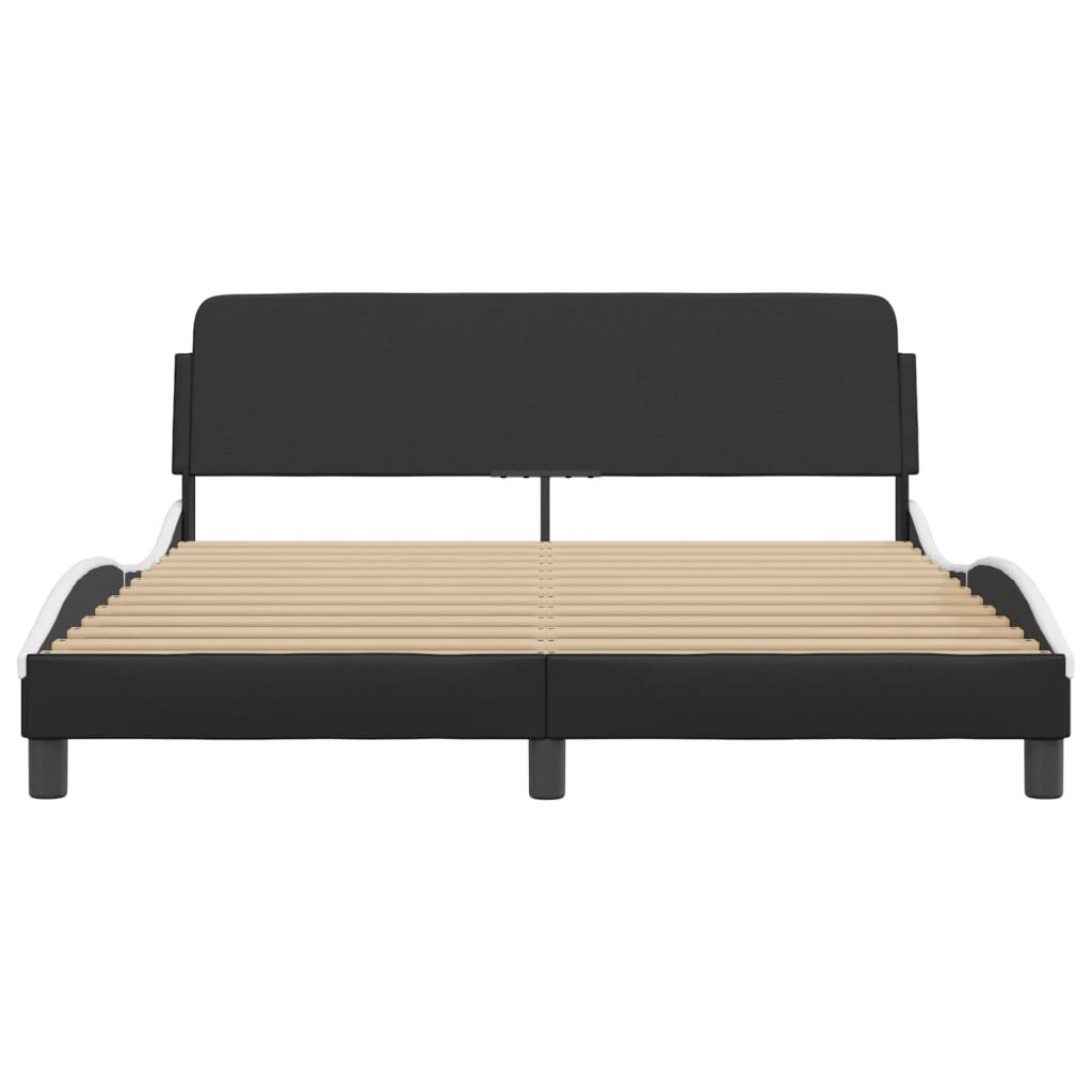 Bed Frame "Dover" Black&White 160x200 cm Faux Leather