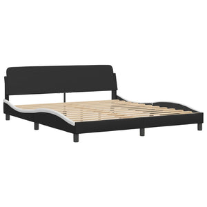 Bed Frame "Dover" Black&White 180x200 cm Faux Leather