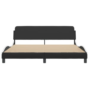Bed Frame "Dover" Black&White 180x200 cm Faux Leather