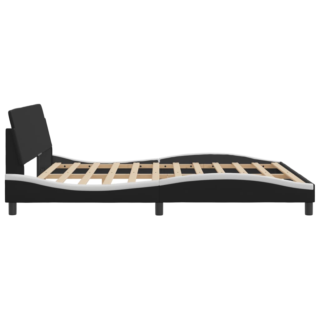 Bed Frame "Dover" Black&White 180x200 cm Faux Leather