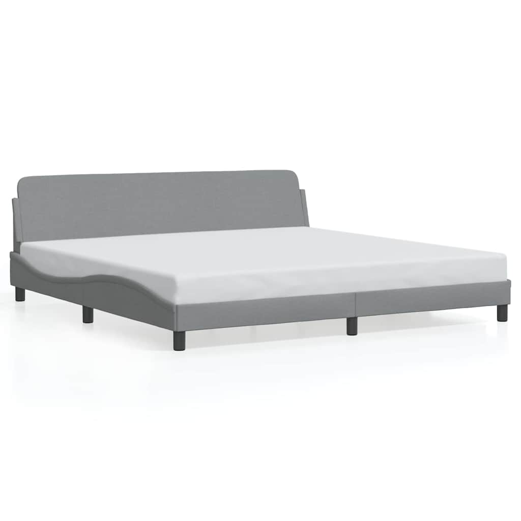 Bed Frame "Dover" Light Grey 200x200 cm Fabric