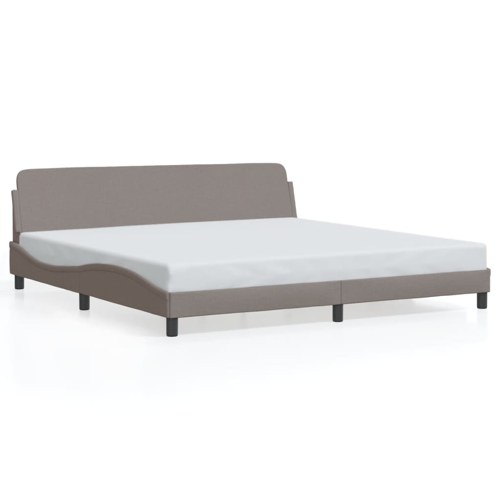 Bed Frame "Dover" Taupe 200x200 cm Fabric