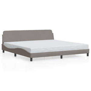 Bed Frame "Dover" Taupe 200x200 cm Fabric